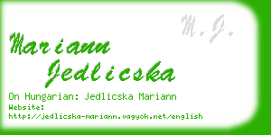 mariann jedlicska business card